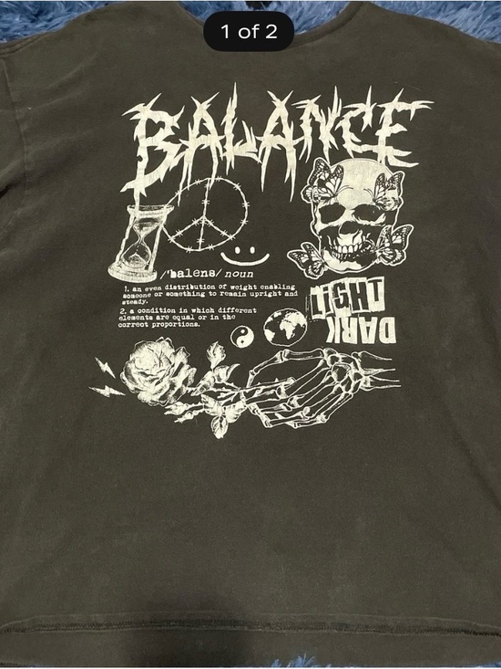 Balance Tops - Balance Graphic Tee - Black with White Print